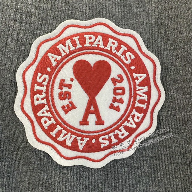 Ami專櫃2023FW新款章仔刺繡圓領衛衣 男女同款 tzy3029